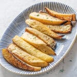 swede chips (wedges) on plate