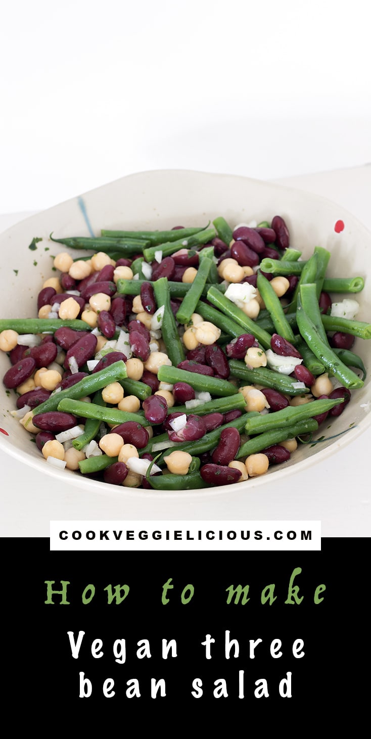 Healthy three bean salad (vegan) | Cook Veggielicious