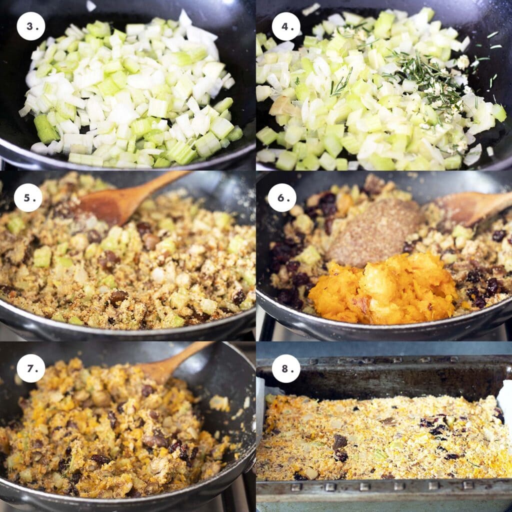 stages involved in making vegan nut roast