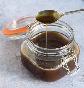vegan salted caramel sauce recipe by Cook Veggielicious