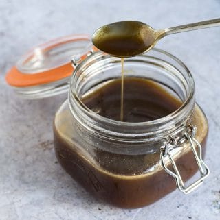 vegan salted caramel sauce recipe by Cook Veggielicious