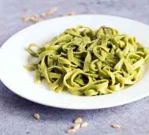 tagliatelle with vegan rocket pesto