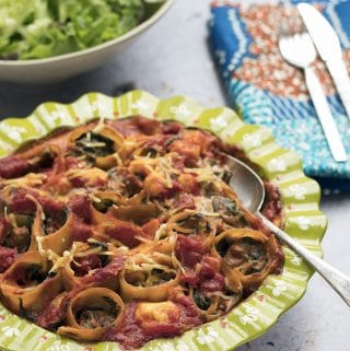 spinach and mushroom vegan rotolo by Cook Veggielicious