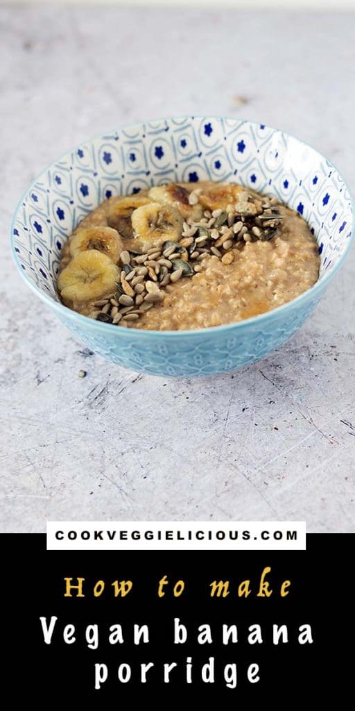 vegan banana porridge oatmeal recipe by Cook Veggielicious
