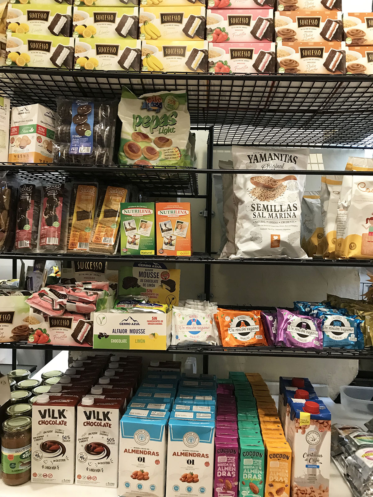 Vegan products for sale in Loving Hut Buenos Aires