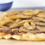 close up shot of puff pastry tarte tatin