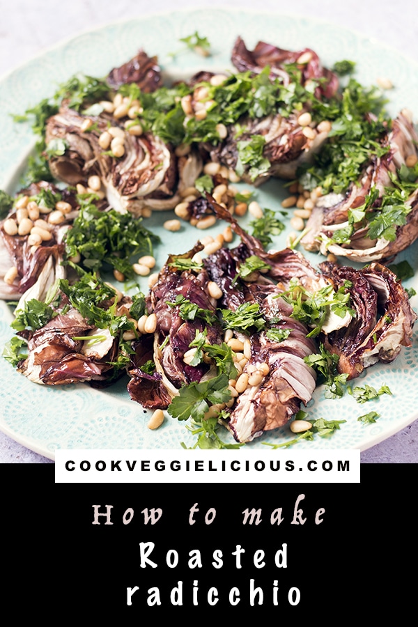 roasted radicchio with pine nuts and parsley
