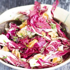 radicchio and clementine salad in bowl