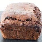 vegan banana bread with chickpea flour on slate plate