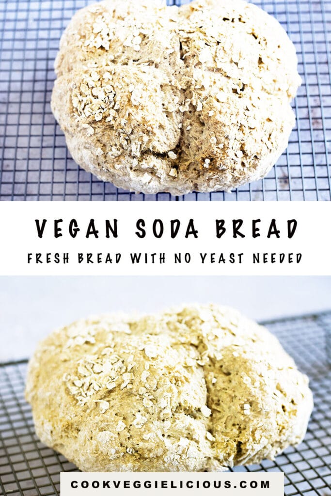 Vegan soda bread on cooling rack