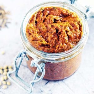 tikka paste in jar with spices