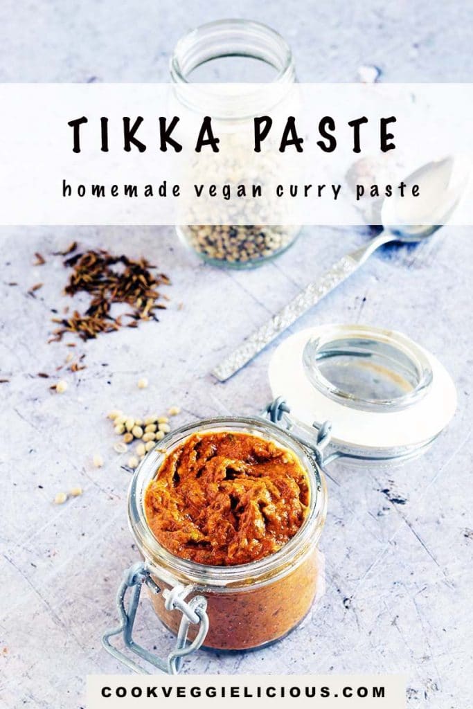 tikka paste in jar with spices