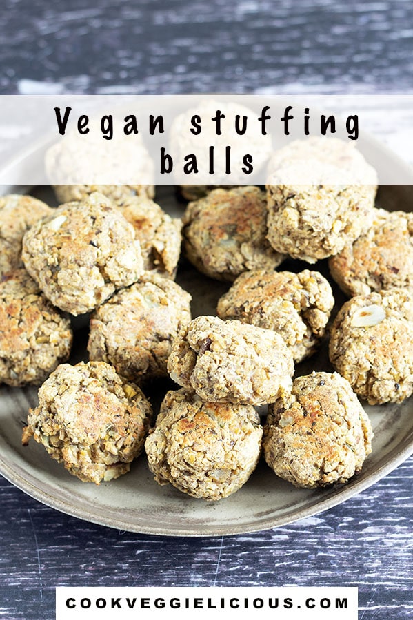 vegan stuffing balls on plate
