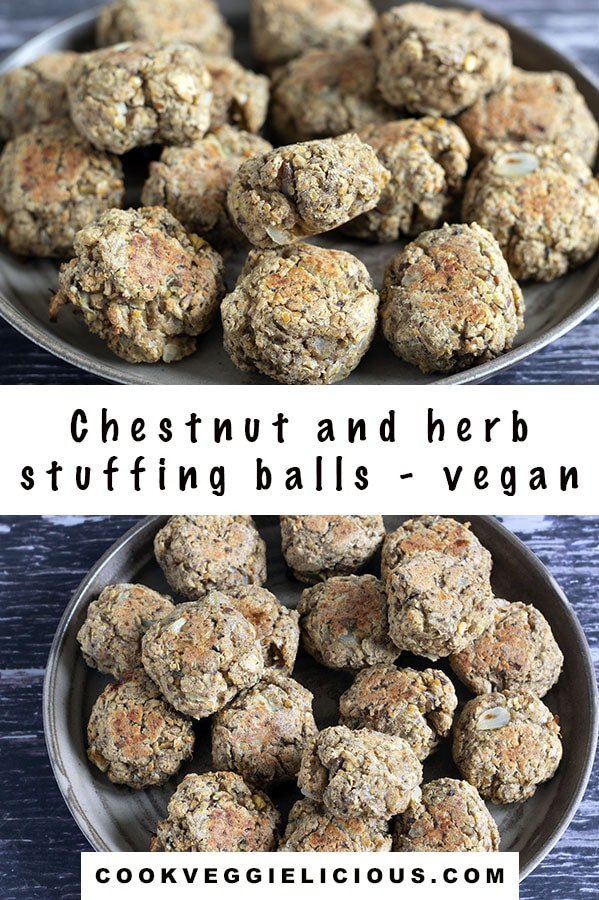 vegan stuffing balls on plate