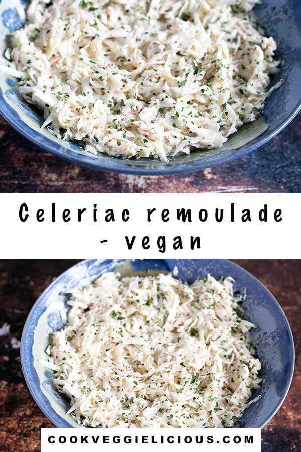 two shots of celeriac remoulade in bowls