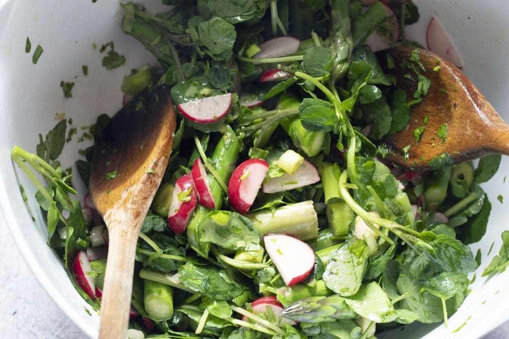 asparagus salad in bowl
