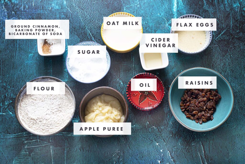 ingredients for vegan apple muffins