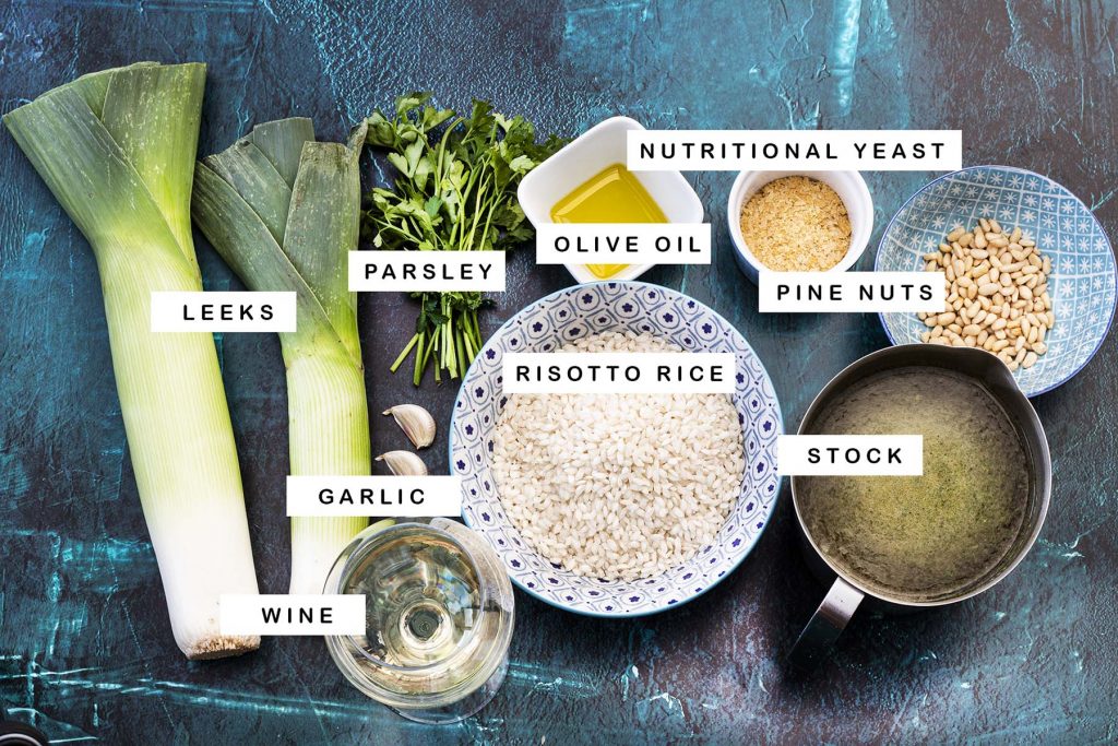 ingredients for leek risotto