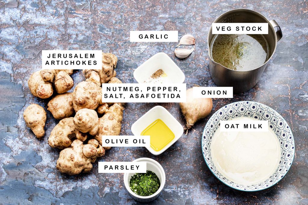 ingredients for jerusalem artichoke soup